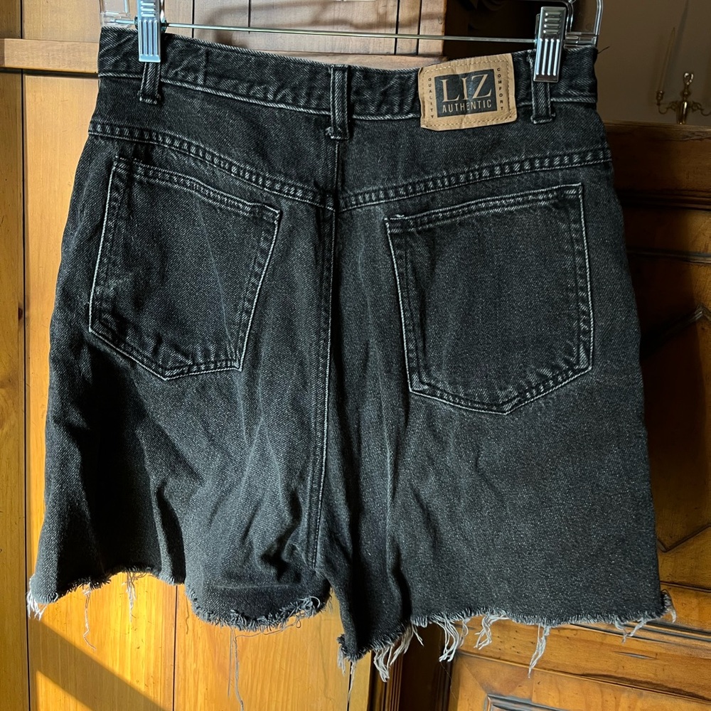 Mom Jean shorts high rise high waisted black cut offs